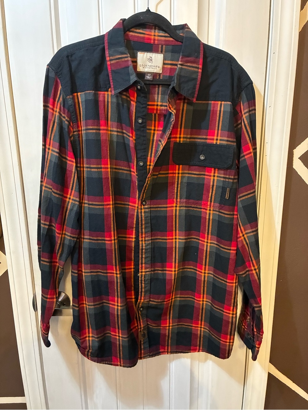 Legendary Whitetails Red and Navy Plaid Button-Down Shirt